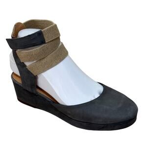 Sundance Shoes Women 36 US 5 Gray Bieta Suede Platform Ballerina Wedge Lagenlook